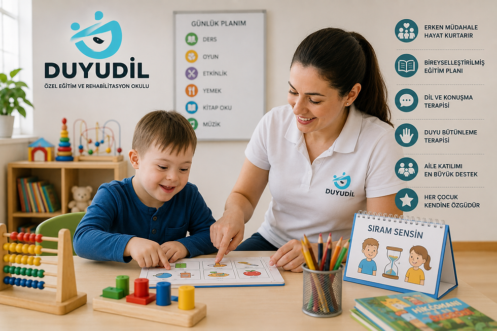  Bu süreçte en önemli kural, erken başlamak ve planlı ilerlemektir. Down sendromlu çocuklar, doğru eğitim stratejileri ve multidisipliner bir yaklaşımla önemli gelişimler kaydedebilir ve toplumda bağımsız bireyler olarak yer alabilirler . 