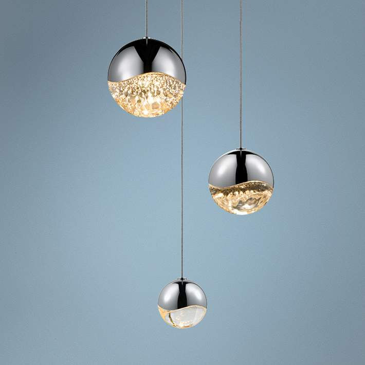 Close-up detail of Sonneman Grapes modern LED chandelier lighting elements