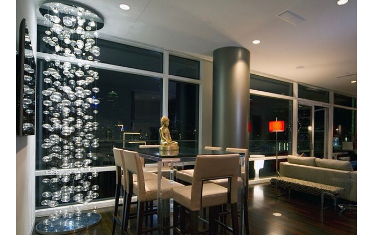 Project Light Bubbles pendant glass bubble chandelier front view