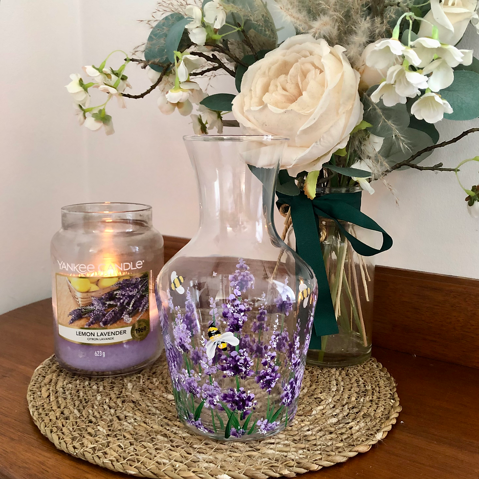 Thumbnail: Carafe/Vase & Bottle Lights-Lavender & Bees