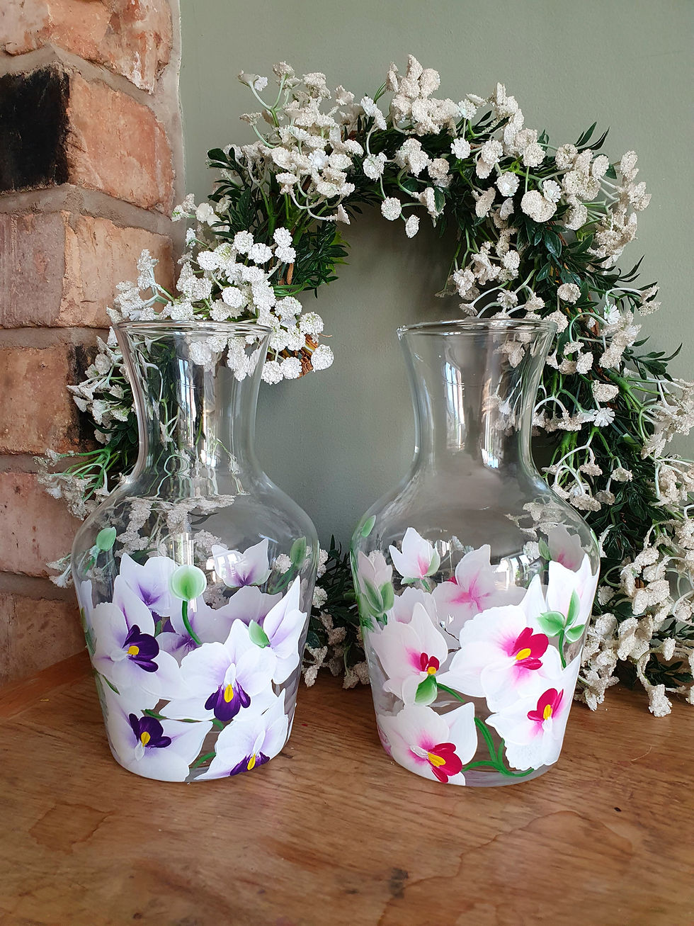 Thumbnail: Carafe/Vase & Bottle Lights - Bright Pink Orchids
