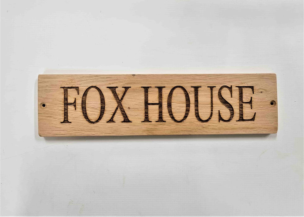Solid Oak Engraved House Signs