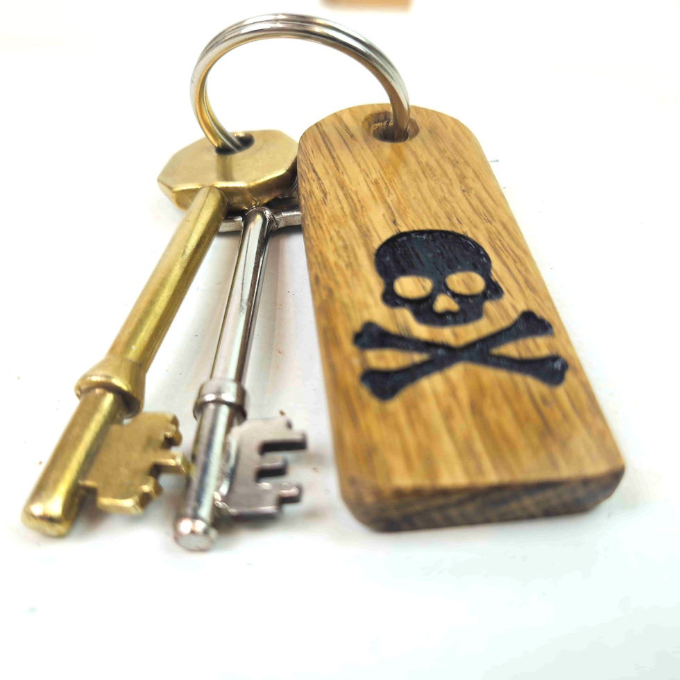 Skull and Crossbones design key ring