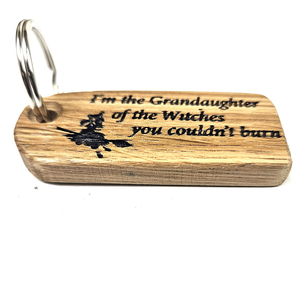 Thumbnail: oak humorous witch's keyring