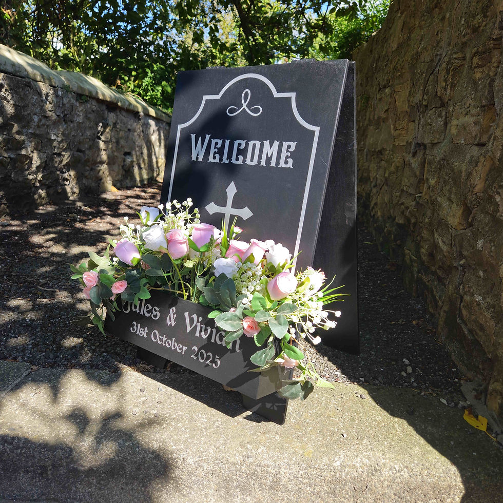 Thumbnail: Gothic Floral Welcome Wedding Sign
