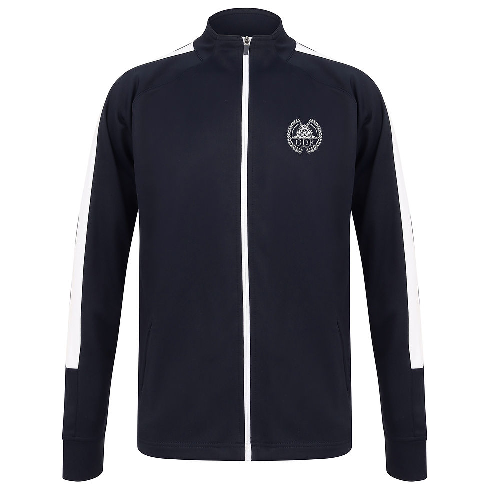 Navy Blue and white Tracksuit Top