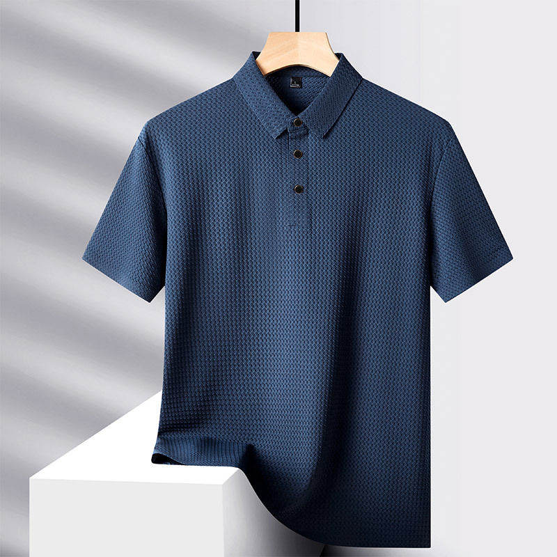 Thumbnail: Mens Short Sleeve Plaid Polo Shirt