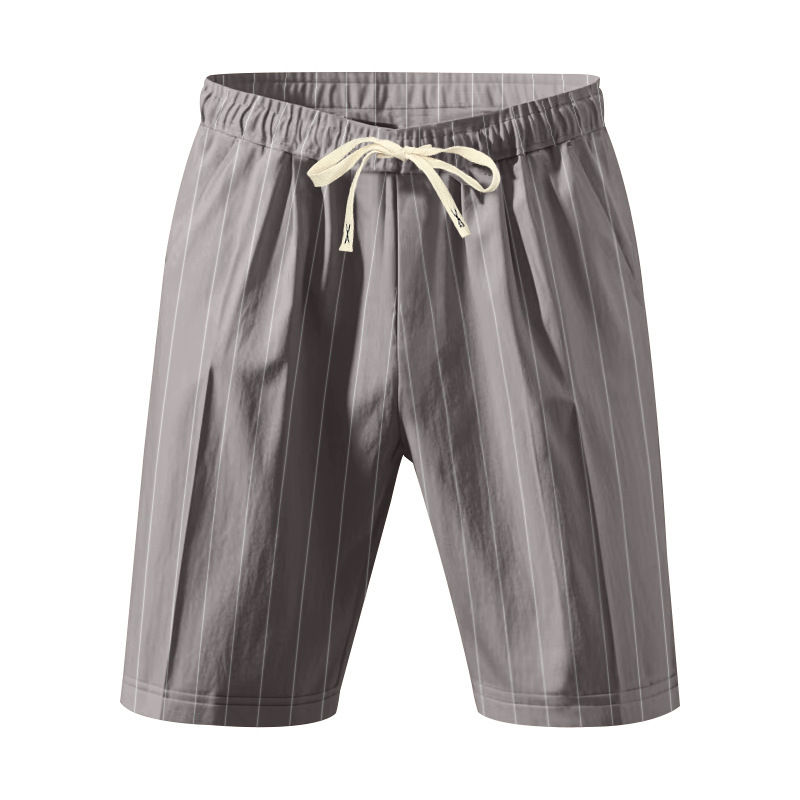 Thumbnail: Mens Striped Drawstring Linen Shorts