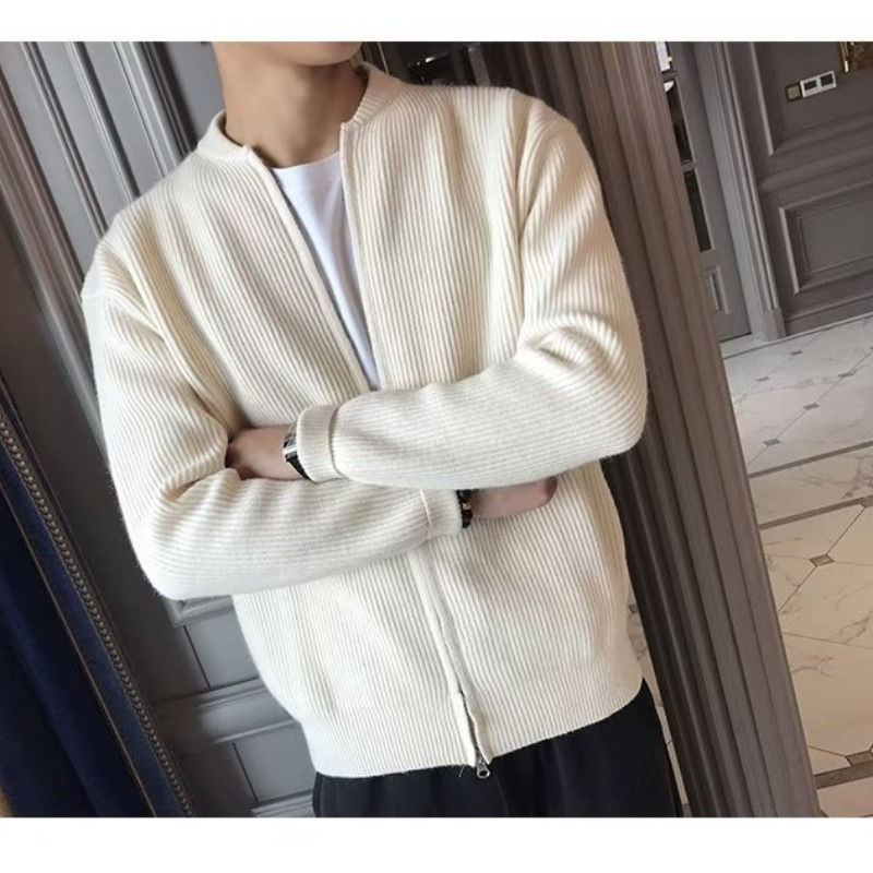 Thumbnail: Mens Solid Color Knitted Cardigan