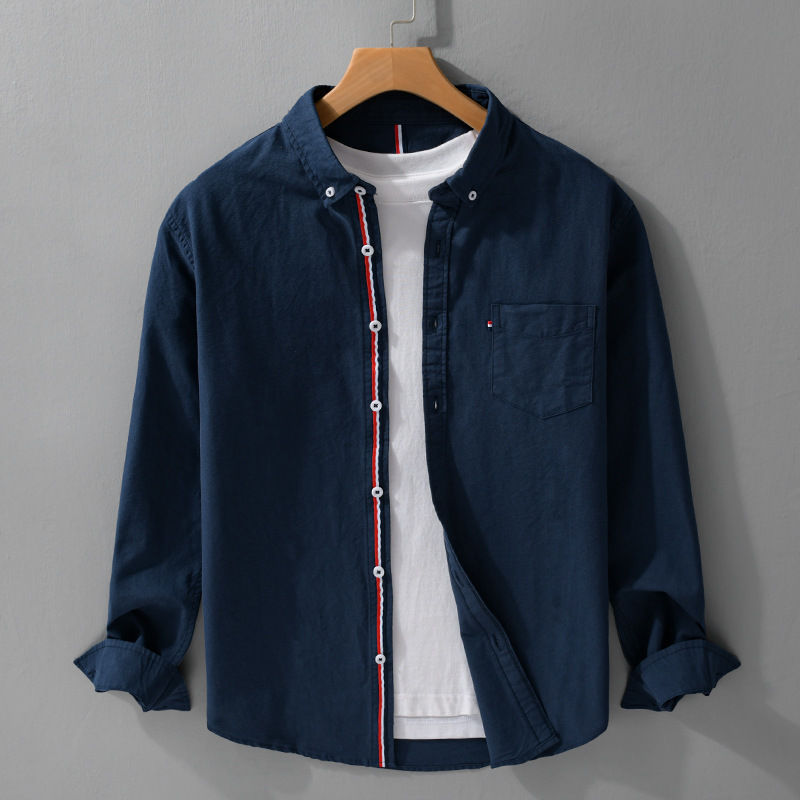Thumbnail: British Style Long Sleeve Cotton Blend Shirt