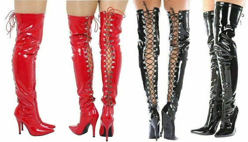 lace up back thigh high boots