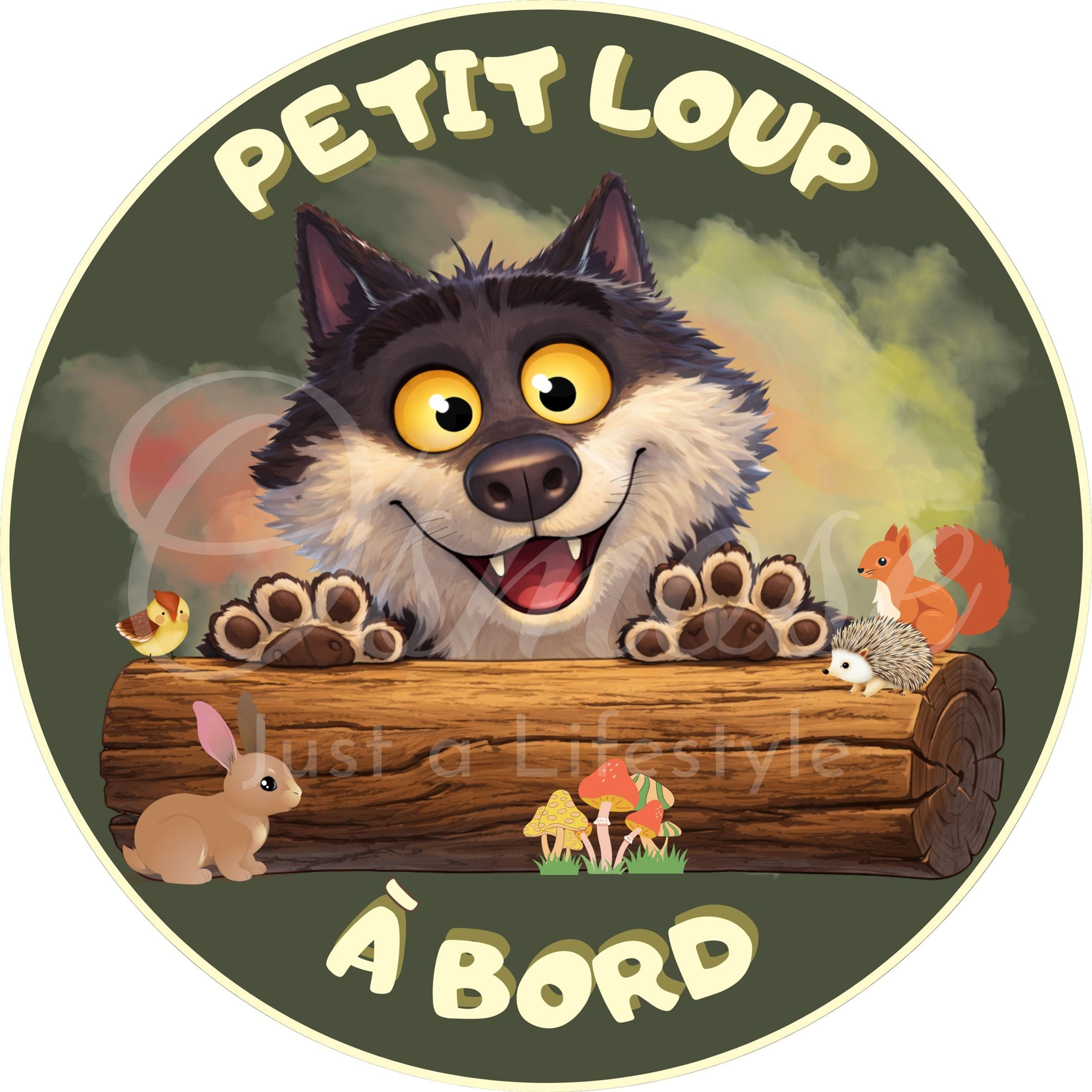 Autocollant Bébé à Bord - Petit Loup