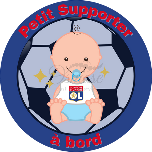 Autocollant FanZone Foot - Petit Supporter Olympique Lyonnais ...