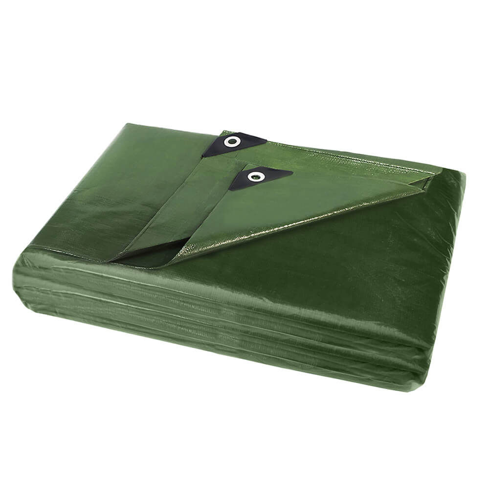 ANSIO 6m x 10m / 20ft x 32ft Green Waterproof Tarpaulin Sheet 200g/m²