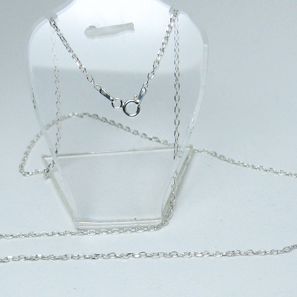 Thumbnail: Sterling Silver 20 inch Cable Chain Spring Ring Closure
