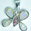 Thumbnail: Butterfly Pendant Created Opal  Wings Pink Crystal Body in 925 Silver