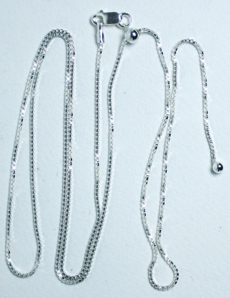Thumbnail: Adjustable Sterling Silver Box Chain,  16 to 20 inches