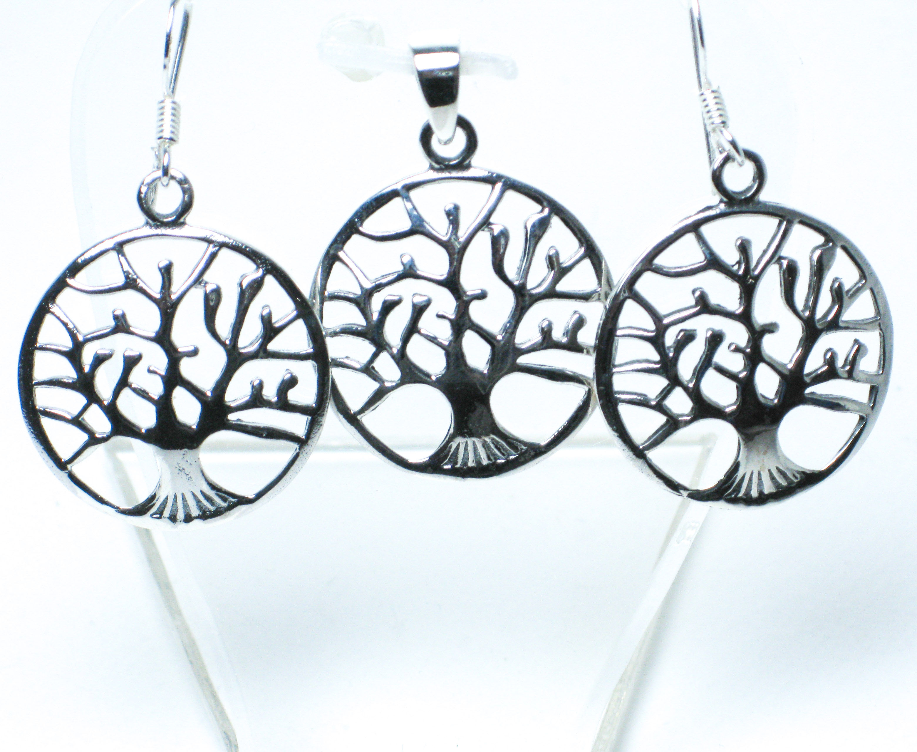 Tree of Life Sterling Silver Pendant & Earring Set