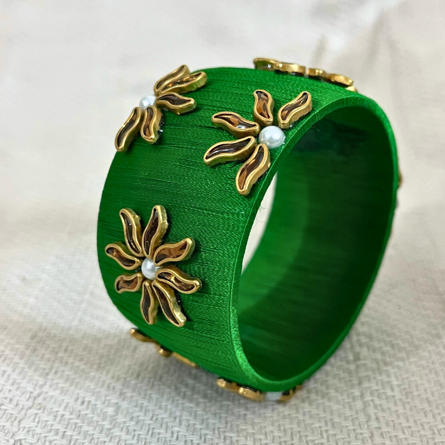 Divyakalaa Statement Kada - Green (Single)