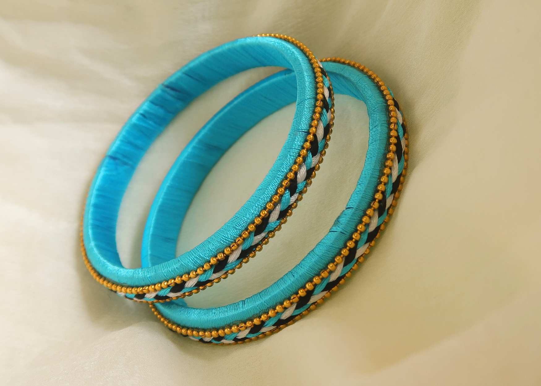 Unique Braided Silk thread Kada (Set of 2)