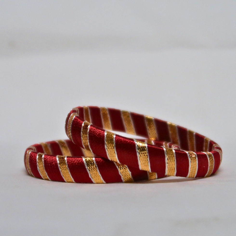 Thumbnail: Divyakalaa Gota Patti Kada Silk Thread - Maroon (set of 2)