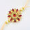 Thumbnail: Gold - Red Zircon and Pearl detailed Handmade Rakhi