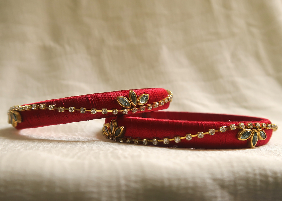 Thumbnail: One-of-a-kind Silk thread Kada (Set of 2)