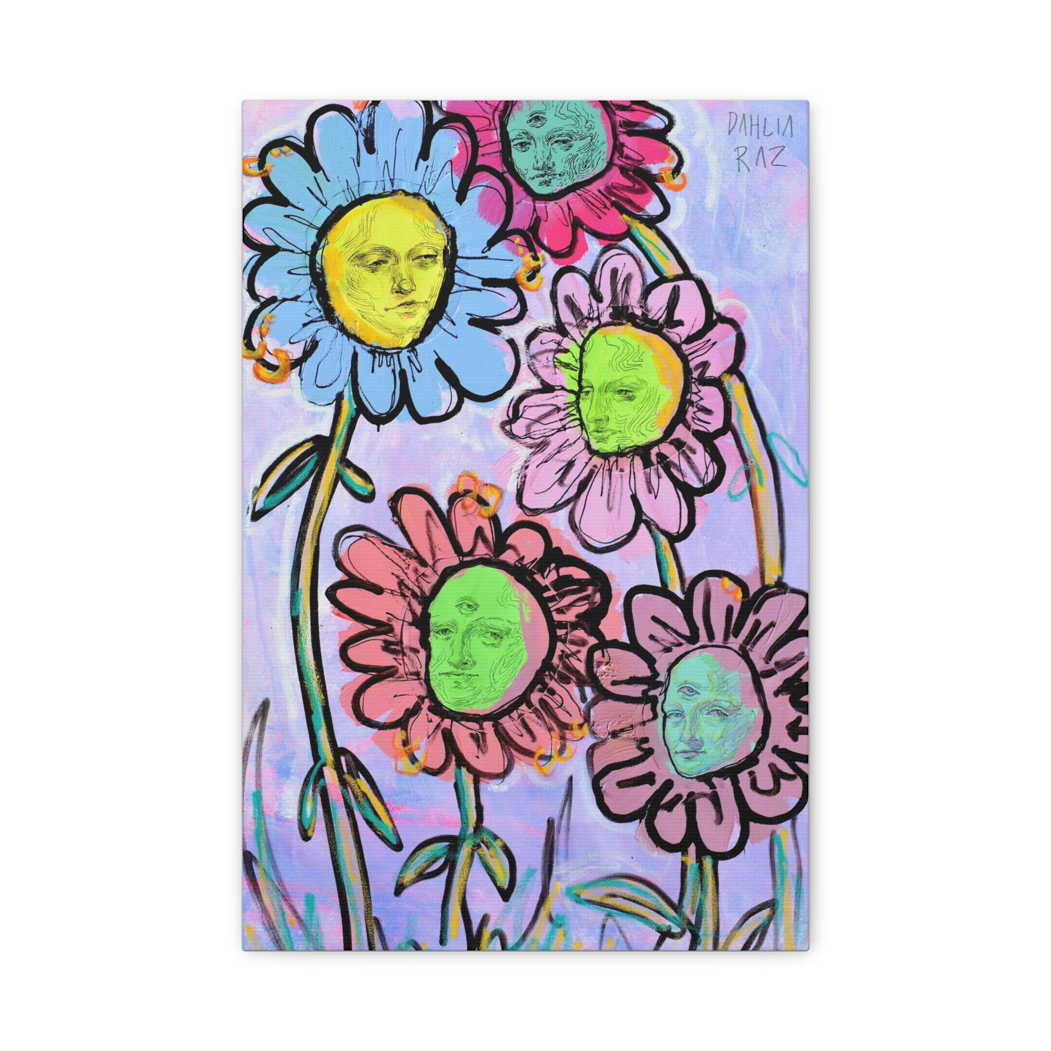 Flower Faces Garden - Canvas Print
