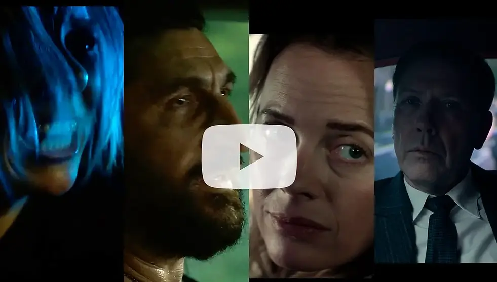 Showreel cover featuring cinematic close-up portraits from productions using projection-ba