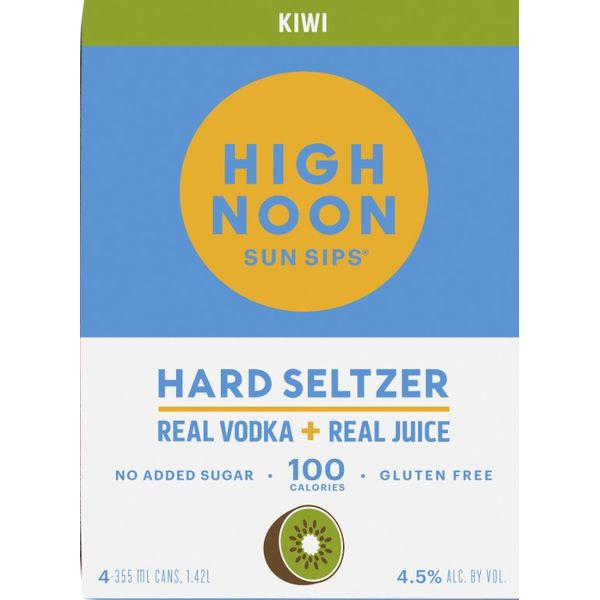 High Noon 'Kiwi' Vodka and Soda 4-355ml Cans, 4-Pack