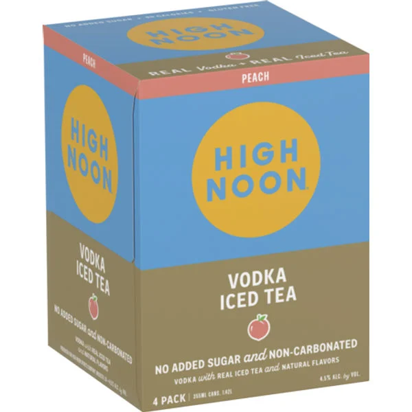 High Noon Peach Vodka Iced Tea 4-Pack, 4-pack
