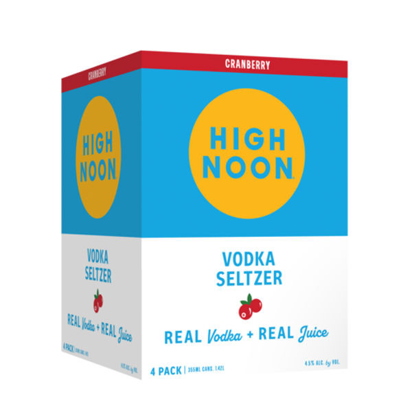 High Noon 'Cranberry' Vodka and Soda 4-355mL Cans, 4-Pack