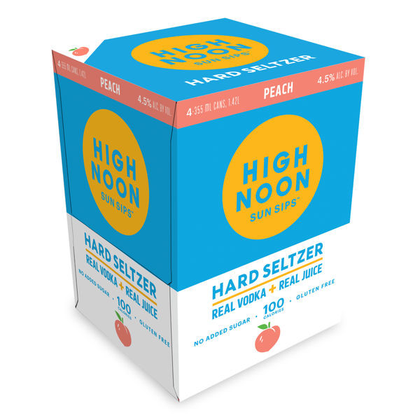 High Noon 'Peach' Vodka and Soda 4-355ml Cans, 4-Pack