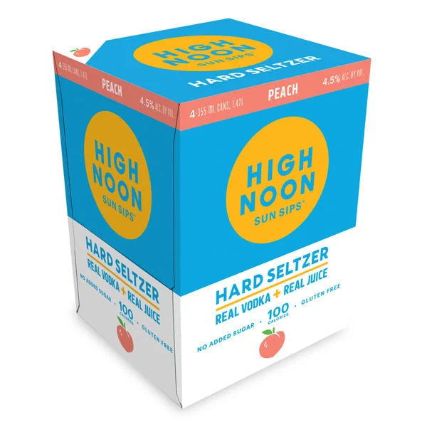High Noon Peach 4-Pack, 355 mL