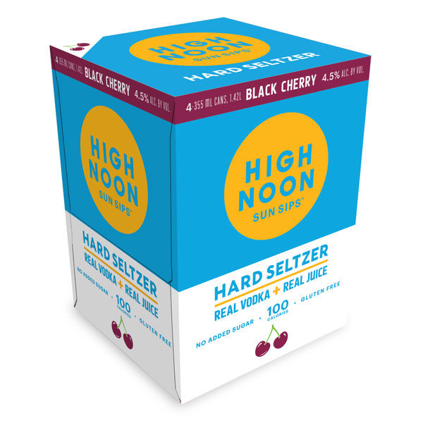 High Noon 'Black Cherry' Vodka and Soda 4-355ml Cans, 4-Pack