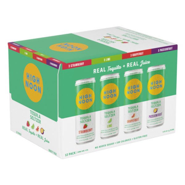 High Noon Fiesta Pack Seltzers Tequila and Soda 12-355mL Cans, 12-Pack