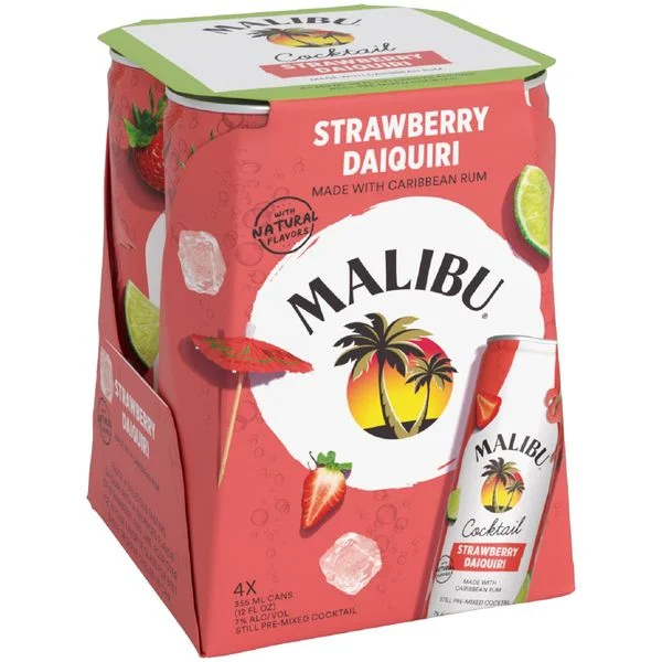 Malibu Strawberry Daiquiri 4-Pack, 4 x 355 mL