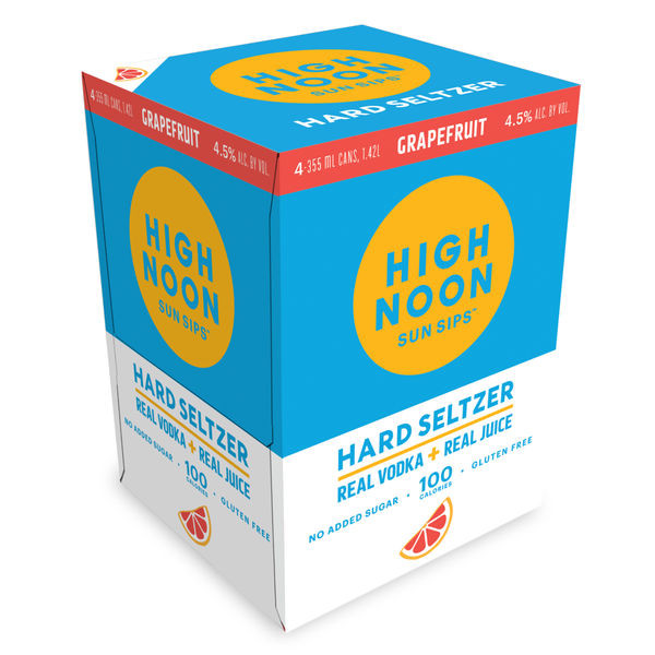 High Noon 'Grapefruit' Vodka and Soda 4-355ml Cans, 4-Pack