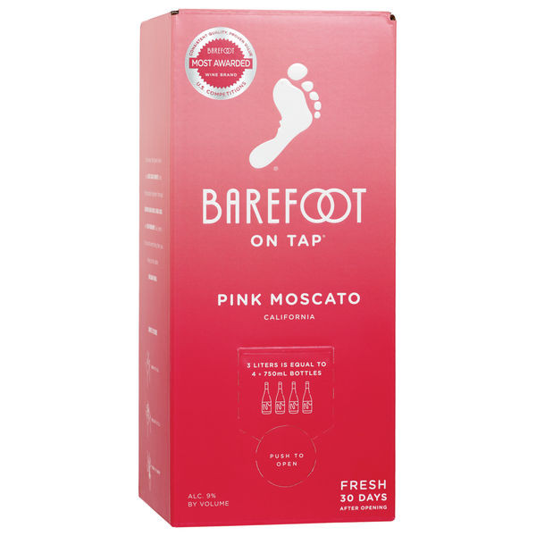 Barefoot Winery 'On Tap' Pink Moscato 3.0L, 3L Box