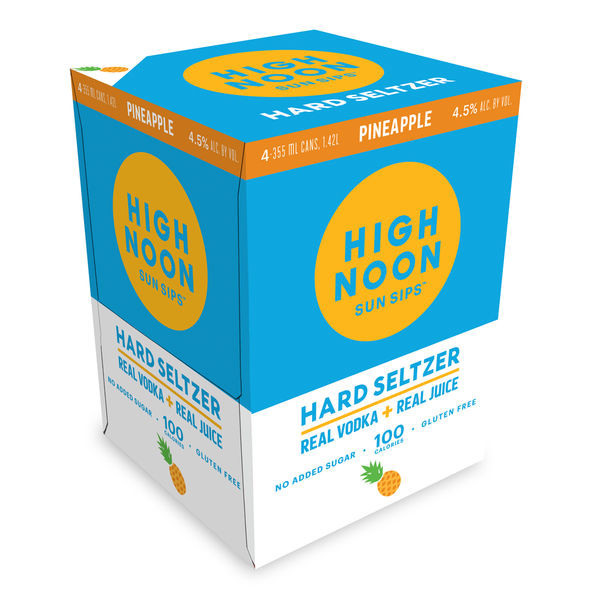 High Noon 'Pineapple' Vodka and Soda 4-355ml Cans, 4-Pack
