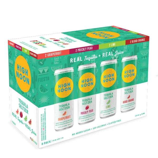 High Noon Fiesta Pack Seltzers Tequila and Soda Cans, 8 x 355 mL
