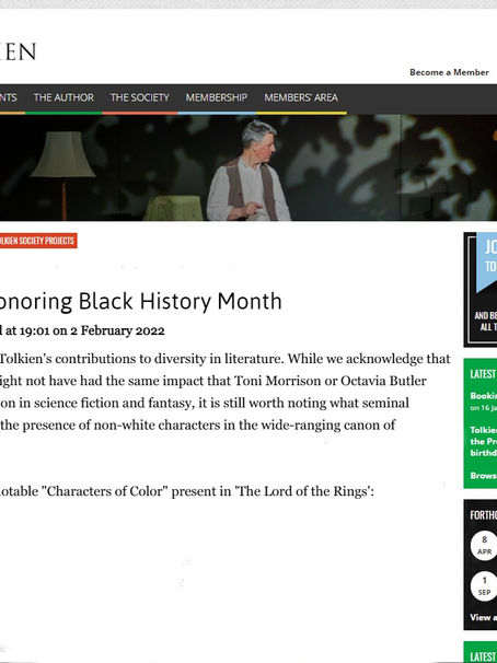 Tolkien Society Releases List of Tolkien's Non-White Characters in Honor of Black History Month