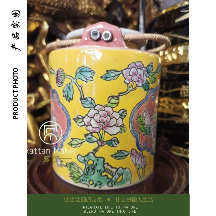Thumbnail: Peranakan Teapot Tea Pot Baba Nyonya Decoration Antique Collection Antique