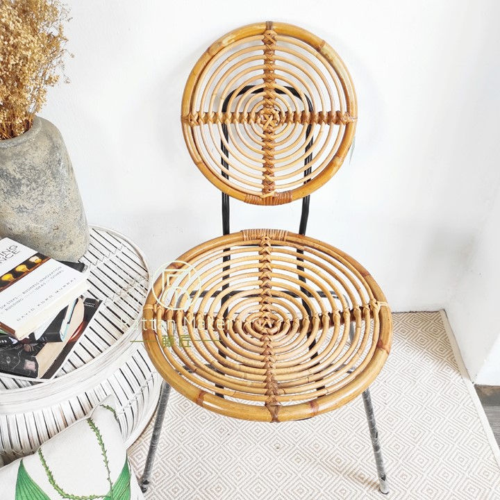 Thumbnail: Oreo Rattan Chair / Metal Frame / Modern Design