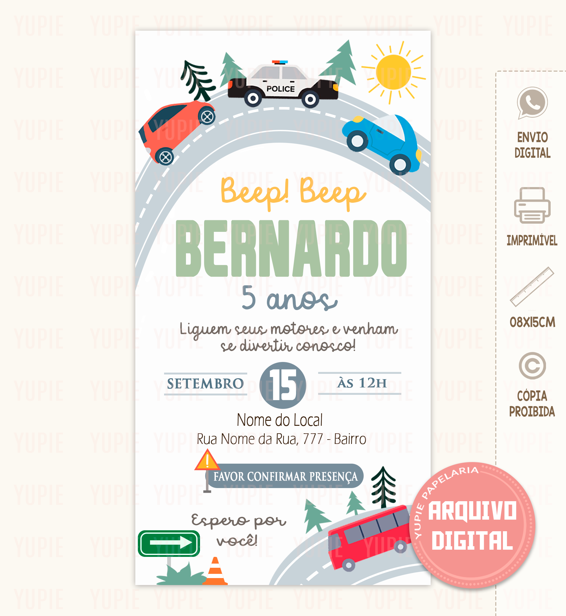 Convite Digital | Carrinhos 2