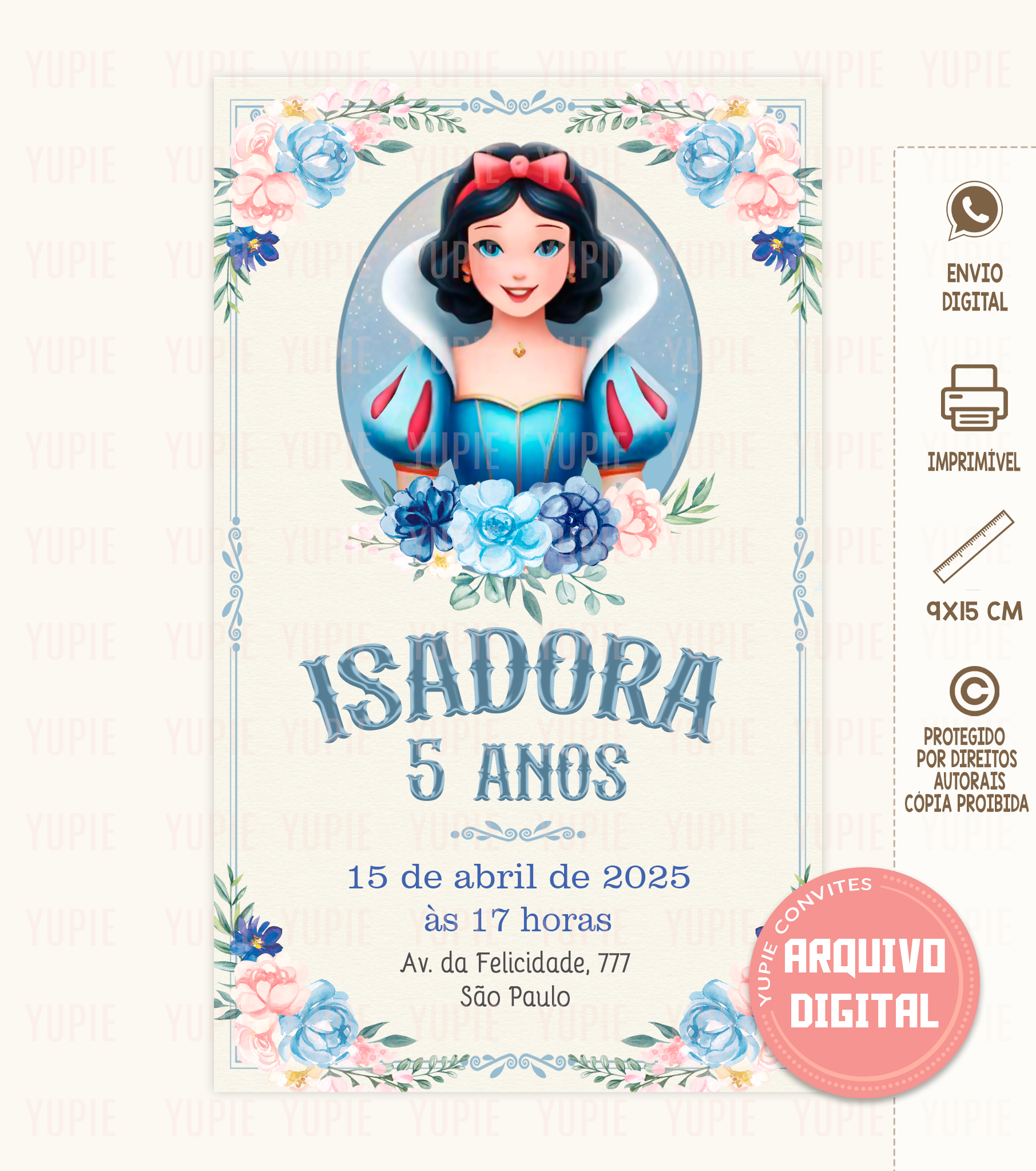Convite Digital l Branca de Neve