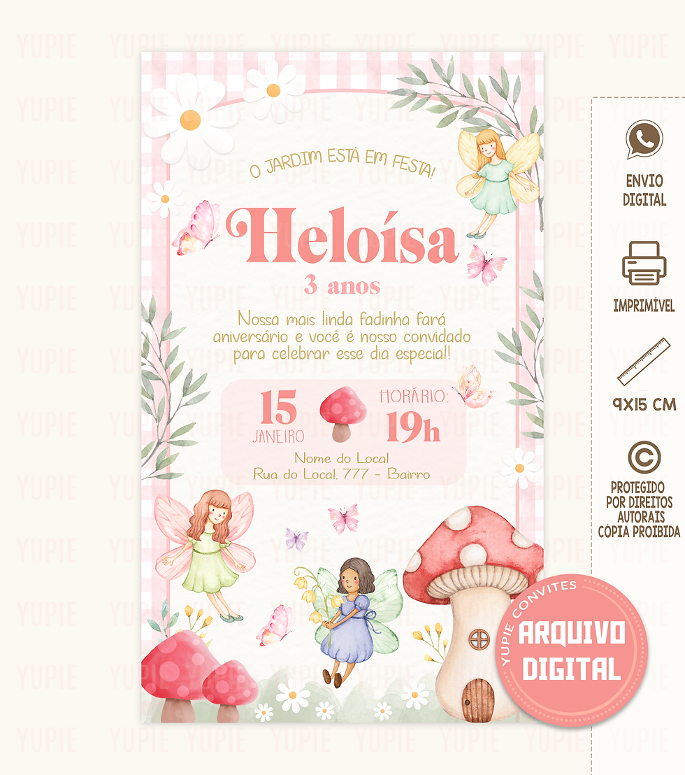 Convite Fadinhas Digital