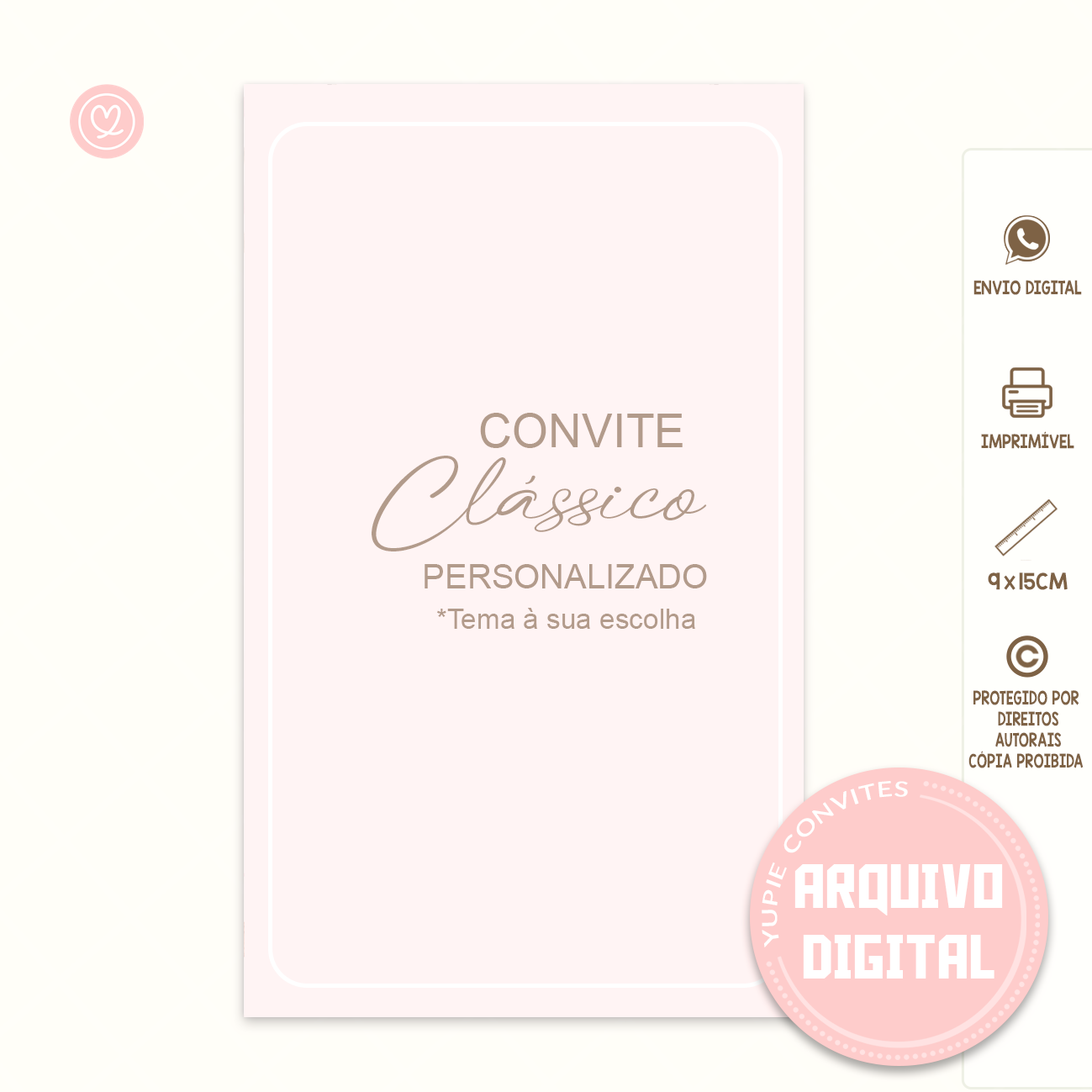 Convite Digital Personalizado - Linha CLássica