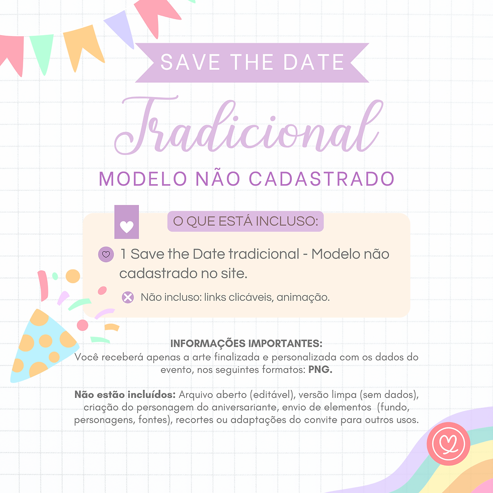 Save the Date - Modelo não Cadastrado no Site