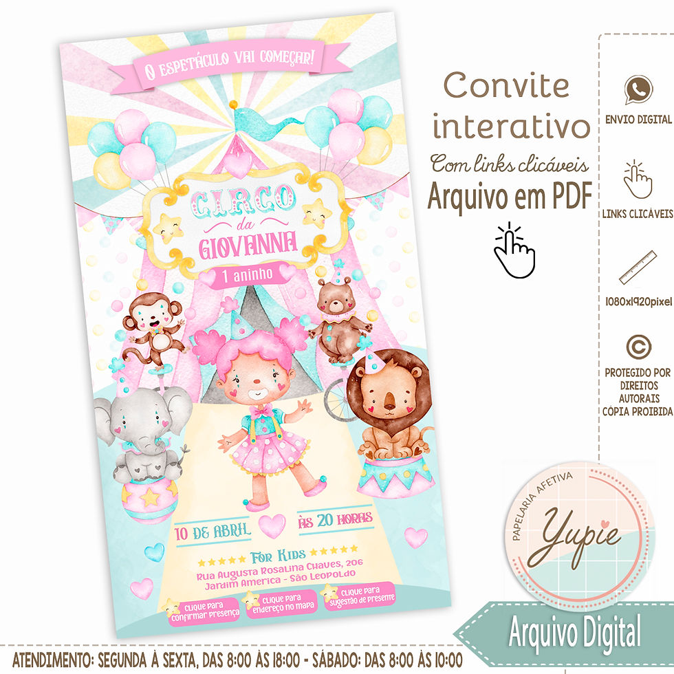 Convite Circo Rosa Aquarela 03 Interativo